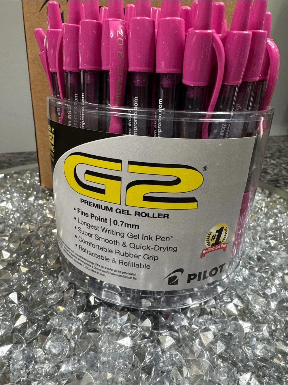 Pilot pink G2 premium gel ink roller pens case NEW